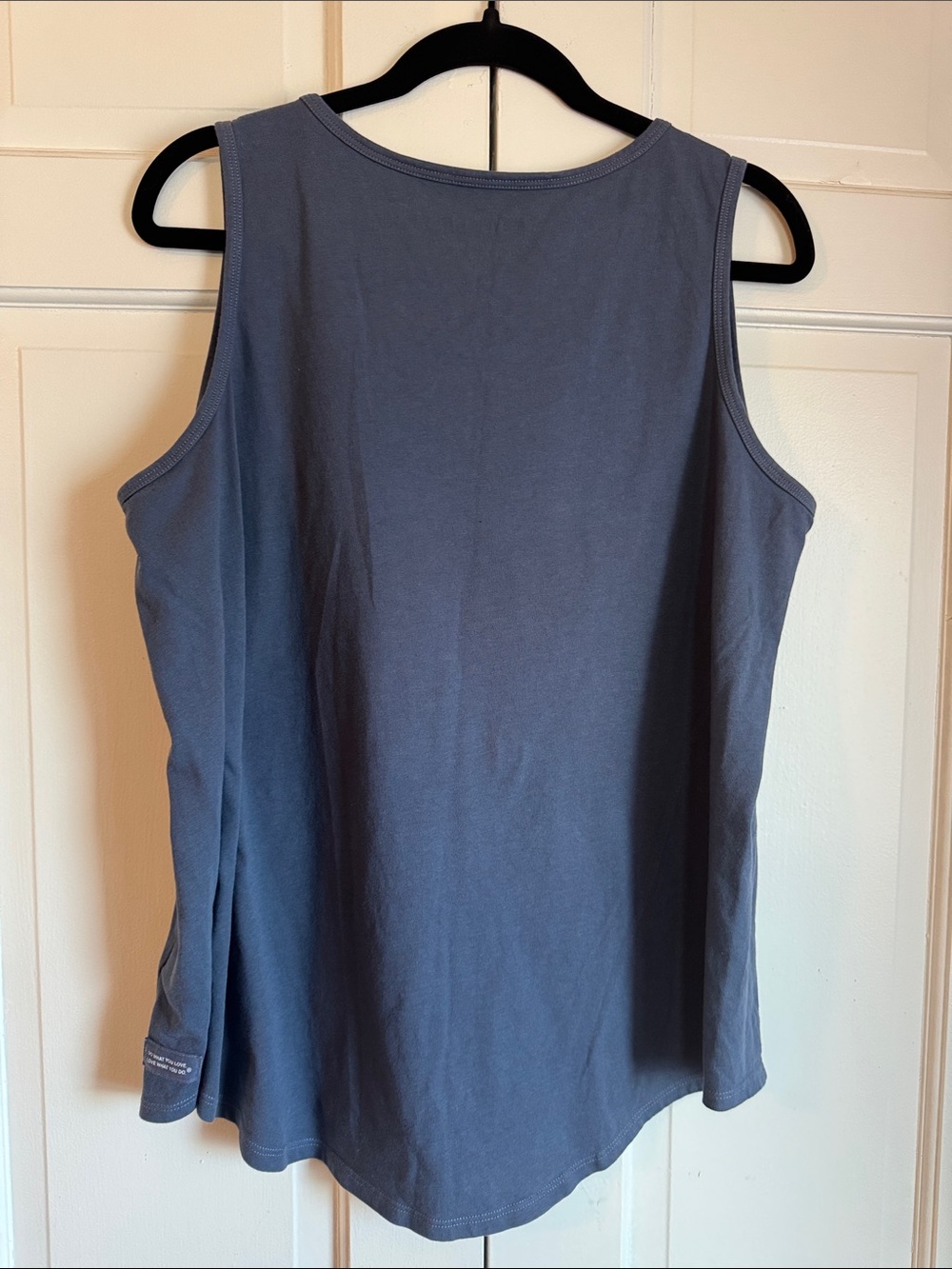 EUC Life Is Good Slate Blue Tank with Yellow Sunflower Graphic Sweet! - Picture 2 of 6
